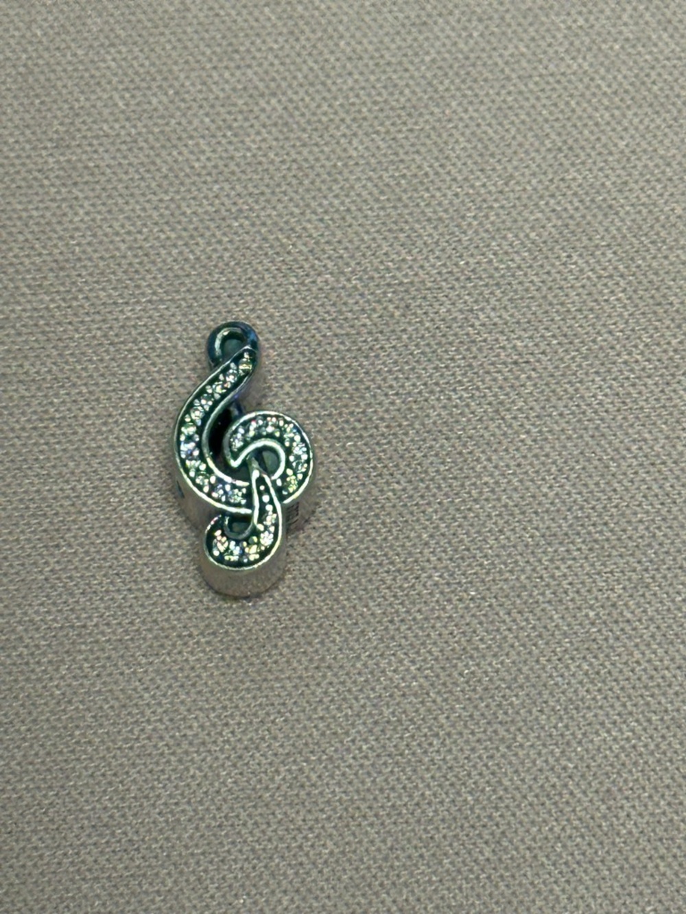 Pandora Silver Treble Clef Charm with Clear Crystals - Picture 2 of 5